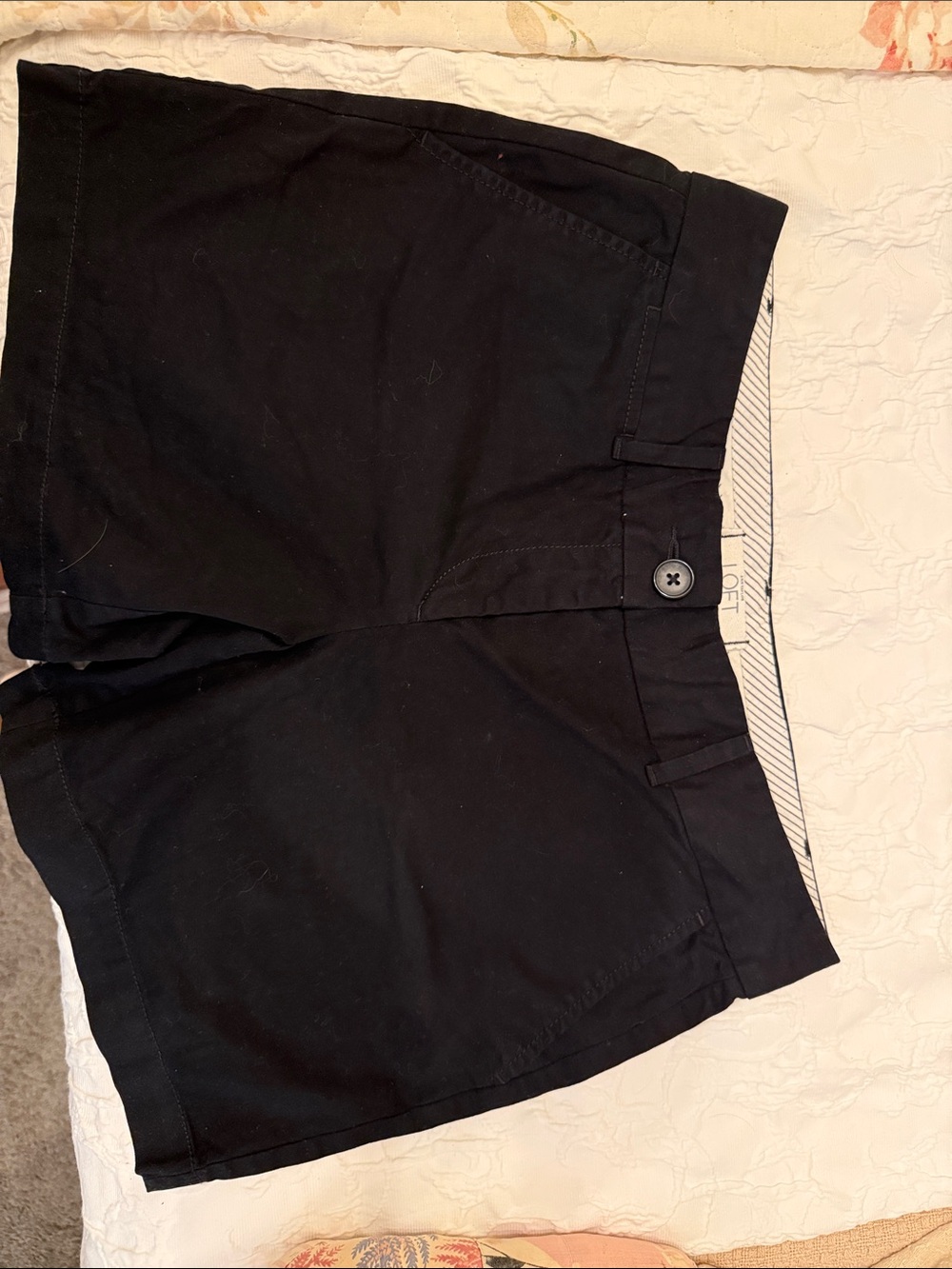 LOFT Black Cotton Blend Casual Shorts